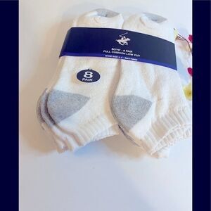 Beverly Hills Polo Club Boys 8 pair Low Cut Socks